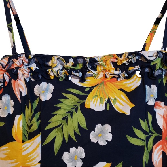 RALPH Ralph Lauren Navy Tropical Floral Dress 6 - Picture 4 of 4